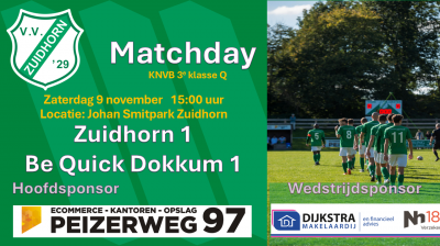 Matchday zuidhorn 09-11